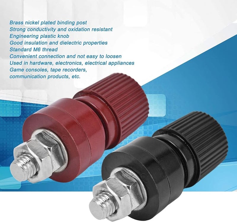 Brass Binding Post 5 Pairs M6 Thread Welding Power Terminal Grounding Hardware Tools - Image 4