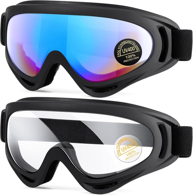 MAMBAOUT 2-Pack Snow Ski Goggles, Snowboard Goggles for Men, Women, Youth, Kids, Boys or Girls - Image 1