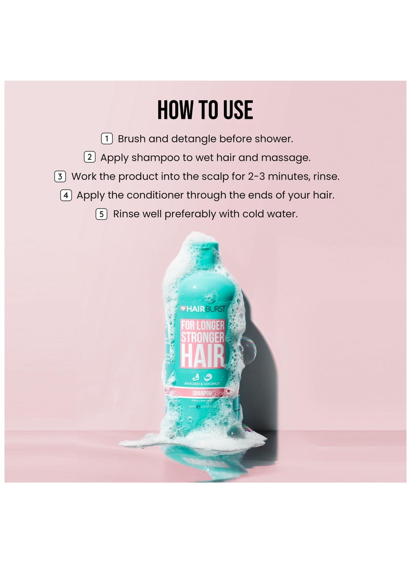 HAIR BURST For Longer Stronger Hair,Shampoing pour des cheveux plus longs et plus resistants shampoo per capelli pui lunghi e piu forti - Shampoo/Shampoing/Shampoo,avocado & Coconut aroma perfum diavocat et de noix de coco aroma avocado E cocco 350 ml 11.8 Us FL oz  - Image 5