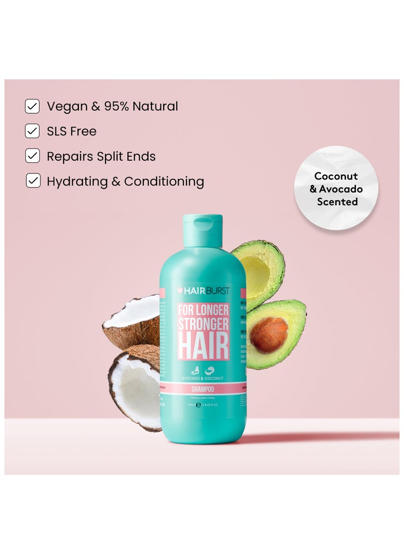 HAIR BURST For Longer Stronger Hair,Shampoing pour des cheveux plus longs et plus resistants shampoo per capelli pui lunghi e piu forti - Shampoo/Shampoing/Shampoo,avocado & Coconut aroma perfum diavocat et de noix de coco aroma avocado E cocco 350 ml 11.8 Us FL oz  - Image 3