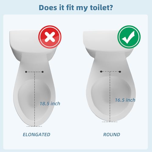 Hibbent Round Bidet Toilet Seat with Slow Close, Non-Electric Bidet Attachment for Toilet Seat with Dual Nozzle, Bidet Sprayer with Adjustable Self-Cleaning Nozzles, Brass T Adapter - Image 4