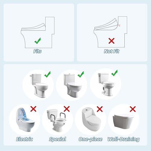 Hibbent Round Bidet Toilet Seat with Slow Close, Non-Electric Bidet Attachment for Toilet Seat with Dual Nozzle, Bidet Sprayer with Adjustable Self-Cleaning Nozzles, Brass T Adapter - Image 5