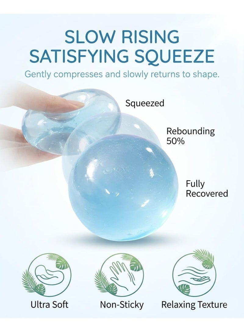 ATRJSZ Handmade Coconut Oil Squishy Ball, Slow Rising Squishys, 2.3 in Super High Moldable Stress Ball, Soft and Non-Sticky, Improving Focus, Reusable (Blue) - Image 2