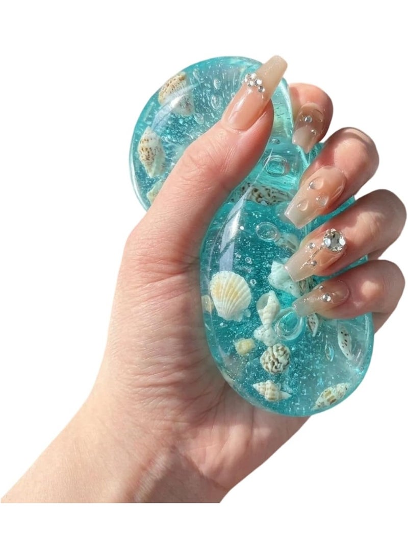 ATRJSZ Handmade Coconut Oil Squishy Ball, Slow Rising Squishys, 2.3 in Super High Moldable Stress Ball, Soft and Non-Sticky, Improving Focus, Reusable (Blue) - Image 1