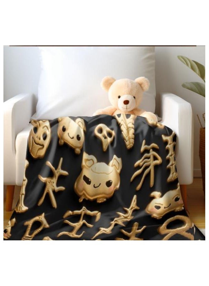 عام بطانية رقيقة من الفانيلا الكرتونية للأطفال أو الطلاب (دافئة ومريحة ومناسبة للنوم والألعاب) 100 سم * 150 سم - Image 3