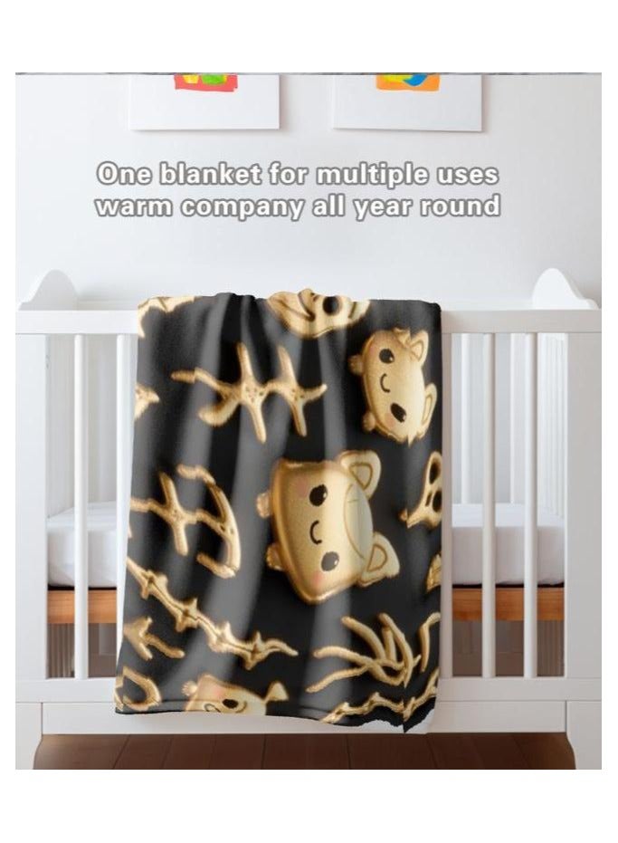 عام بطانية رقيقة من الفانيلا الكرتونية للأطفال أو الطلاب (دافئة ومريحة ومناسبة للنوم والألعاب) 100 سم * 150 سم - Image 1