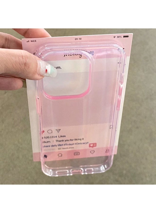 NIBEMINENT High Transparency Material Protective TPU Case Cover For iPhone 15 Pro, Transparent Powder