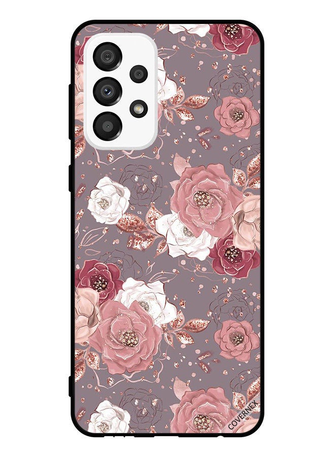 Covernex Protective Case Cover For Samsung Galaxy A33 5G Choclate Color Floral Pattern - Image 1
