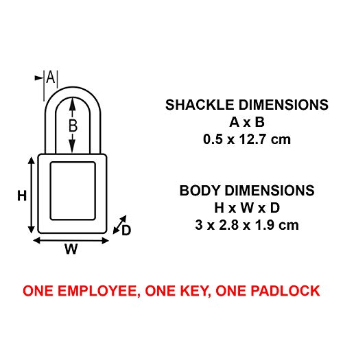 Master Lock 7C5RED Lockout Tagout Circuit Breaker Compact Padlock with 5 in. Long Flexible Steel Cable, Red - Image 5
