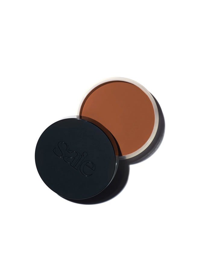 Saie برونزر صن ميلت - برونزر كريمي قابل للبناء لنحت الوجه - كونتور كريمي بلمسة مخملية - تان برونز (1 أونصة) - Image 1