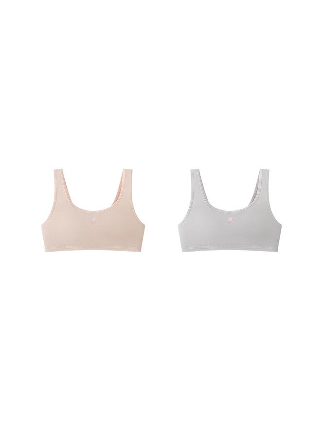 Deesha Girls' Stage 1 Vest 2-pack Seamless Developmental Children's Underwear Anti-peek Bra For Older Kids - Image 3