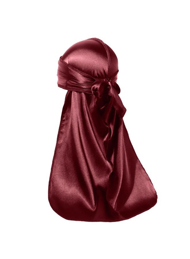 ForceWave Silky Durag for Men Wave Cap Satin Dorag for Men Women 360 Wave (Burgundy) - Image 4