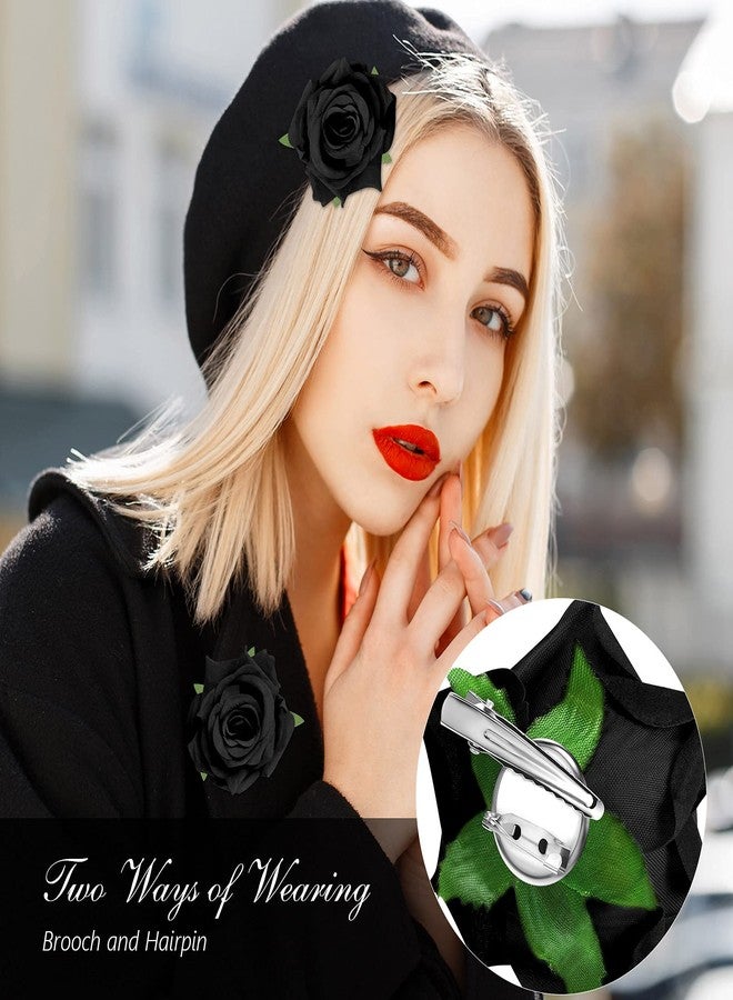 Waydress 12 Pieces Rose Flower Hair Clip Rose Brooch Floral Clips Mexican Flower Hair Pins Accessories for Women Mother's Day Gifts Flamenco Dancer Bridal Wedding Party Supplies - Image 5