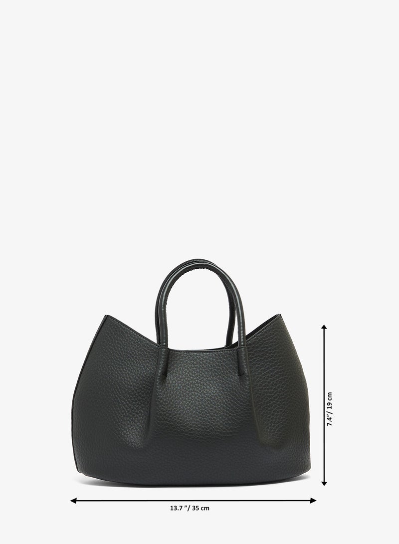 GLAMOROUS Ruched Top Handle Tote Bag - Image 5