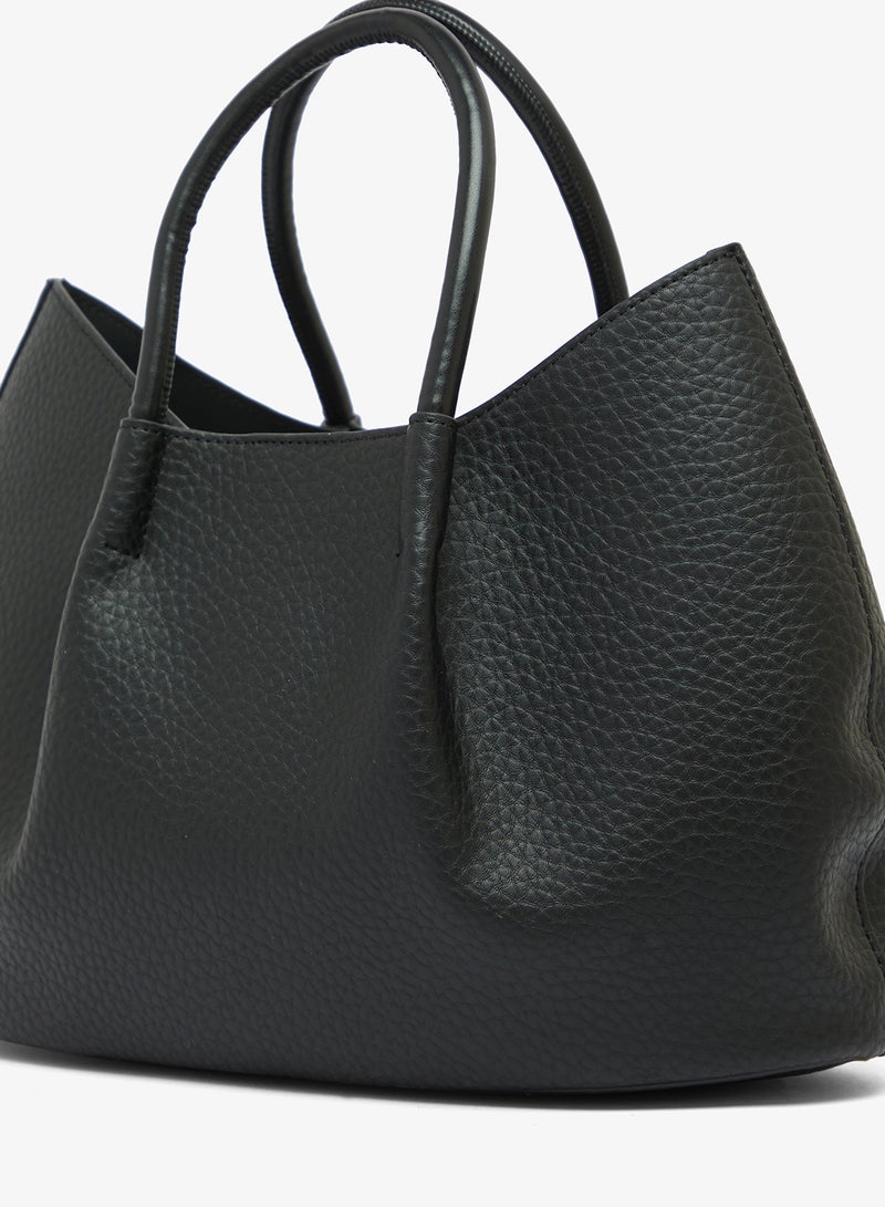 GLAMOROUS Ruched Top Handle Tote Bag - Image 3