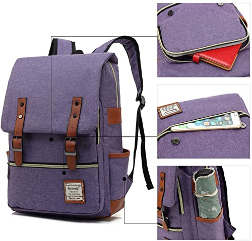 UGRACE Slim Business Laptop Backpack Elegant Casual Daypacks Outdoor Sports Rucksack College Shoulder Bag for Men Women, Tear Resistant Unique Travelling Backpack Fits up to 15.6Inch Laptop in Violet - Image 3