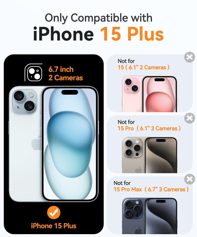CANSHN Magnetic Compatible with iPhone 15 Plus Case, Upgraded [Full Camera Protection] [Compatible with Magsafe] [Translucent Matte] Shockproof Protective Phone Case 6.7" - Deep Green - Image 2