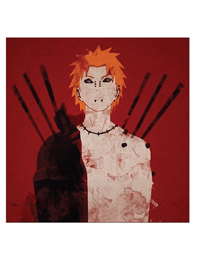 RYN Naruto Anime Printed Wall Art Red/Black/Pink 30x30cm - Image 2