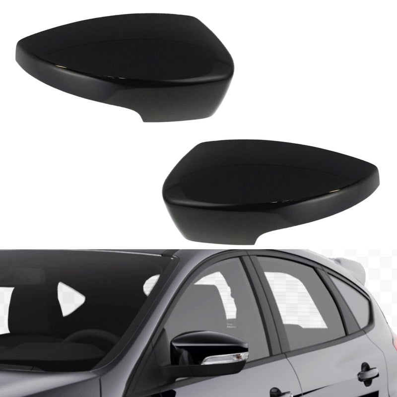 ABAGAEL Mirror Cap Covers With The Clips Fit for Ford Focus RS ST MK3 20122018 Glossy Black