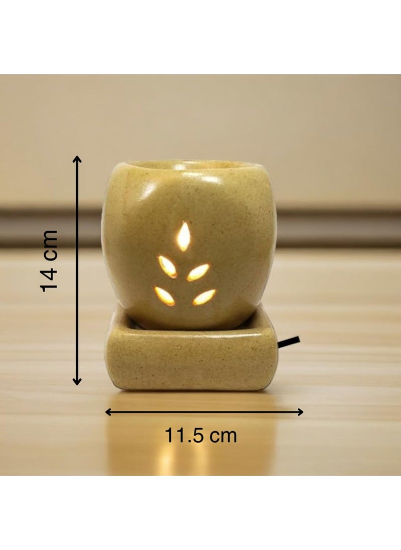 ASIAN AURA Asian Aura Handcrafted Premium Ceramic Electric Aroma Diffuser Oil Burner Wax Melt Warmer for Home Fragrance with Aroma Oils in 2 fragrances English Lavender Rosy Romance 10ml Each  - Image 2