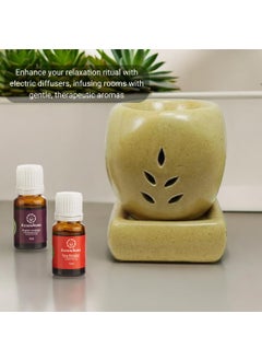 ASIAN AURA Asian Aura Handcrafted Premium Ceramic Electric Aroma Diffuser Oil Burner Wax Melt Warmer for Home Fragrance with Aroma Oils in 2 fragrances English Lavender Rosy Romance 10ml Each  - Image 3