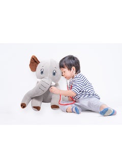 Toto Toys Cute Elephant Super Soft Stuffed Plush Toy For Kids,Boys And Girls -Grey & Brown Size 27 cm  - Image 4