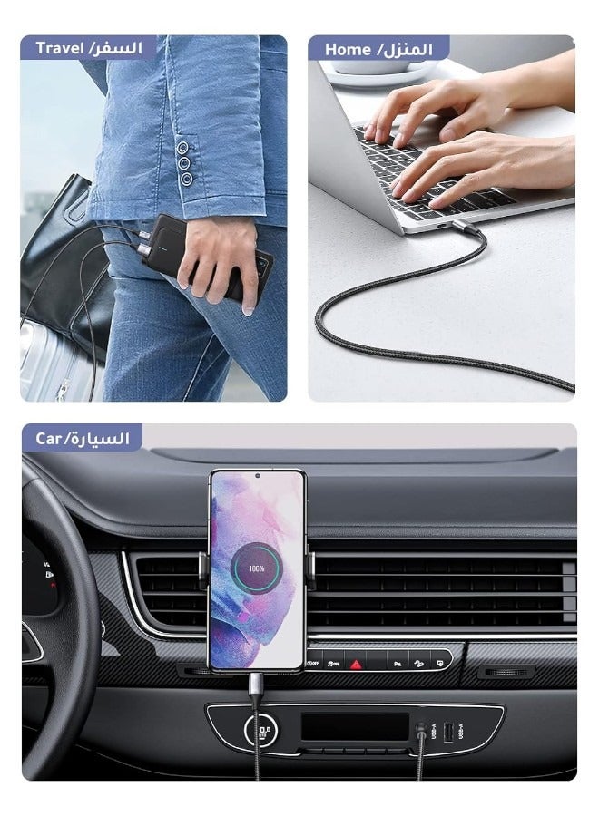 بروماس كابل شاحن USB A الى USBC بطول 2 متر - متوافق مع سلسلة آيفون 16/15 و سامسونج جالكسي S24 Ultra, نينتندو سويتش،باد برو،رمادي, S10 S8 S9 Plus Note 9 8 (أيضاً يدعم شحن يد سوني 5) - Image 5