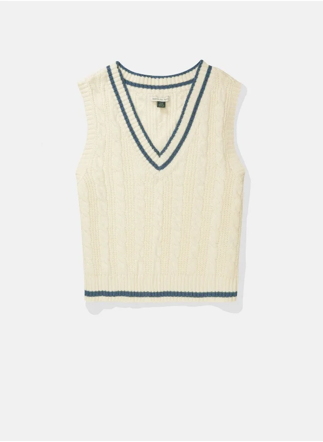 American Eagle AE V-Neck Cable Vest