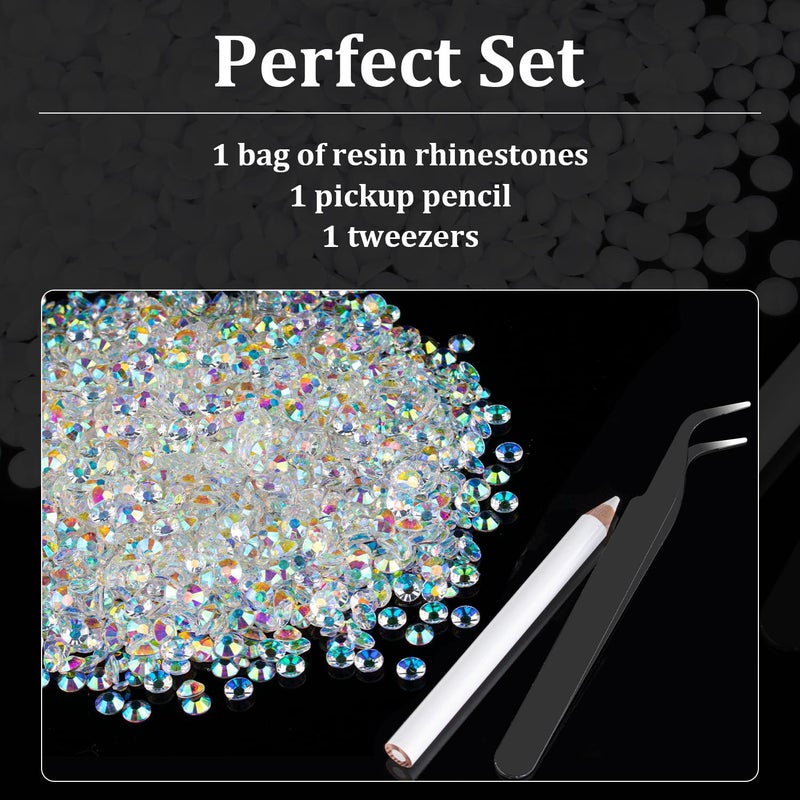 BELLEBOOST 4000pcs 4mm Resin Rhinestones Bulk, Transparent AB Flatback Round Jelly Rhinestones Bedazzling Non Hotfix Crystal Gems Large Quantity Wholesale for DIY Crafts Clothes Tumblers Face Makeup Manicure - Image 4