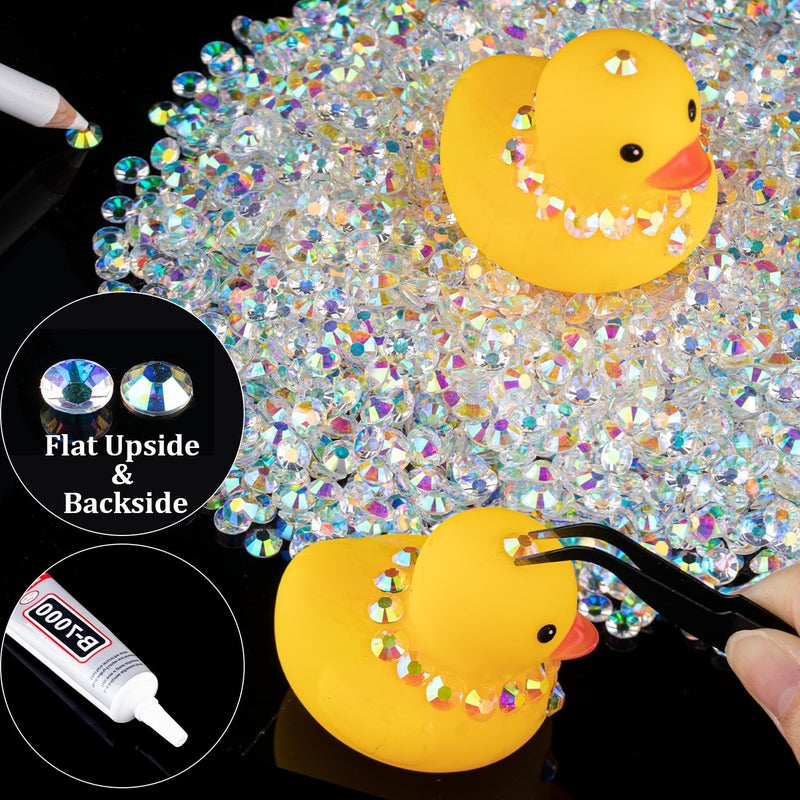 BELLEBOOST 4000pcs 4mm Resin Rhinestones Bulk, Transparent AB Flatback Round Jelly Rhinestones Bedazzling Non Hotfix Crystal Gems Large Quantity Wholesale for DIY Crafts Clothes Tumblers Face Makeup Manicure - Image 5