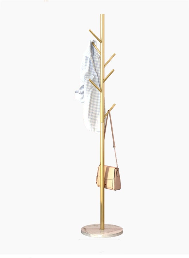 Loquat Metal Coat Rack Stand,Floor Free Standing Bedroom Coat Rack Stand with Stable Marble Base Easy Assembly(Gold) - Image 1