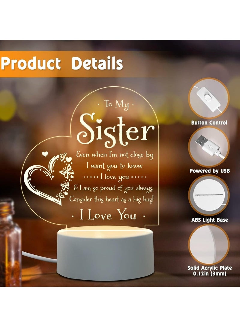 KASTWAVE Sister Night Light - Engraved 'To My Sister' Lamp, Perfect Gift for Birthday, Graduation - Ideal for Sisters from Brother or Sister  - Image 2