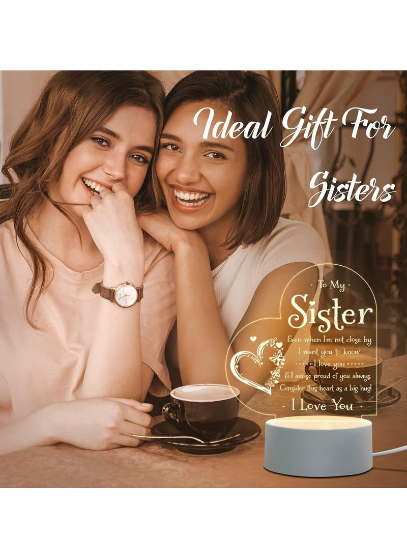 KASTWAVE Sister Night Light - Engraved 'To My Sister' Lamp, Perfect Gift for Birthday, Graduation - Ideal for Sisters from Brother or Sister  - Image 5