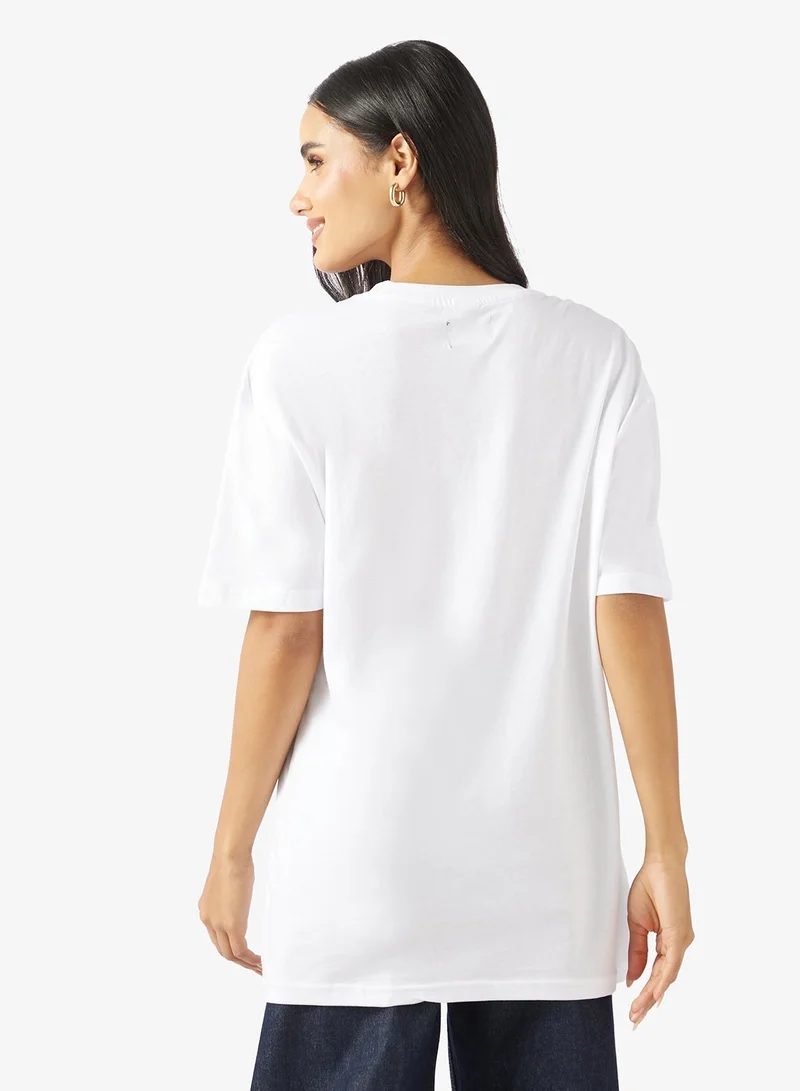 Ginger Cotton Oversize Travel Graphic T-shirt