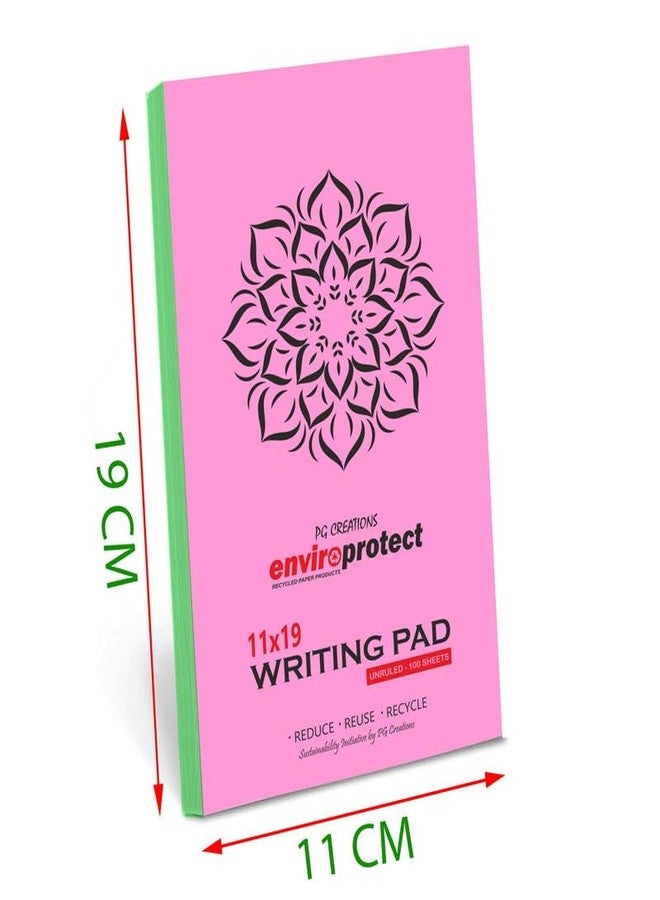 PG Creations Long Memo Size, Pack of 2 Pads, Pocket Unruled Writing Notepads, 100 Sheets per Pad, 70 Gsm Blank Plain Paper Pad for Note-Taking, Office, Home & Students, 11x19 cm, Green - Image 3
