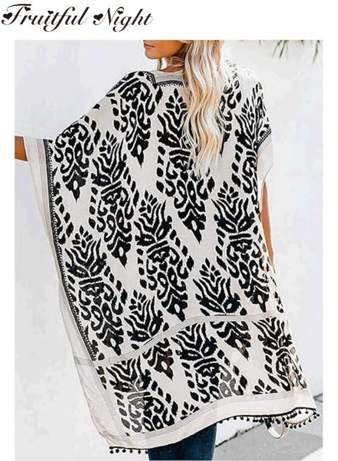 Fruitful Night Womens Summer Beach Hawaiian Vacation Long Kimono Cardigans Swimsuits Cover ups - Image 5
