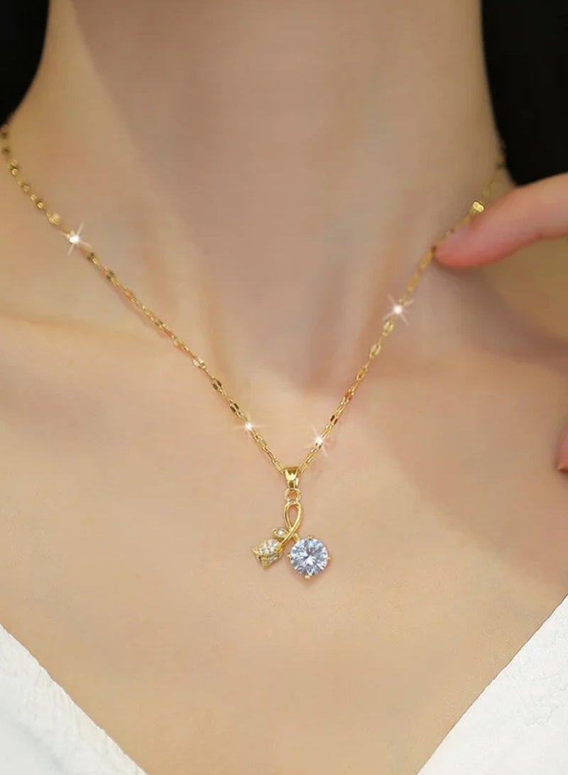 إيكوال سلسال نسائي أنيق من الاستانلس ستيل مطلي باللون الذهبي - Image 2