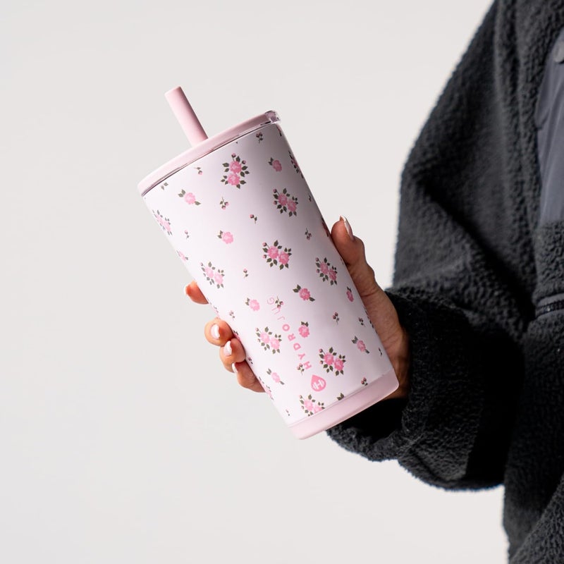 إبريق مائي HydroJug Everyday Tumbler 14 أوقية – كوب معزول مبطن بالسيراميك مع قشة وغطاء ناعم الملمس، مناسب لحامل الأكواب، عزل مزدوج الجدران بالتفريغ، كوب سفر قابل لإعادة الاستخدام – فهد بني - Image 5