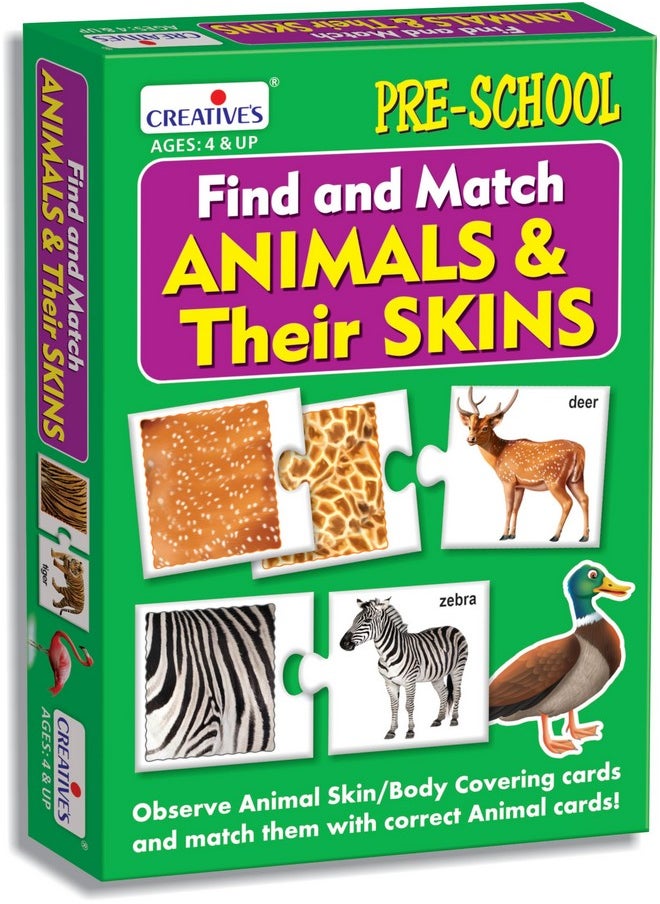 Creative's Creative's Find & Match Animals & Their Skins |Matching Game | Pattern Recognition |Gain Knowledge About Animals |Fun Educational Game for Kids 4 & Up  - Image 1