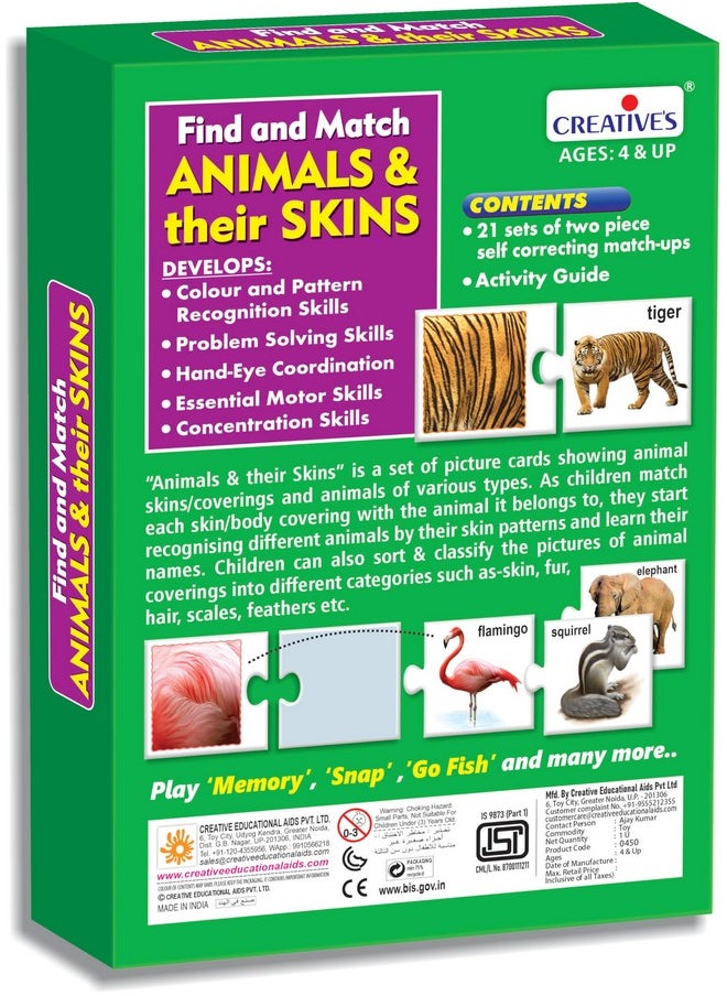 Creative's Creative's Find & Match Animals & Their Skins |Matching Game | Pattern Recognition |Gain Knowledge About Animals |Fun Educational Game for Kids 4 & Up  - Image 3