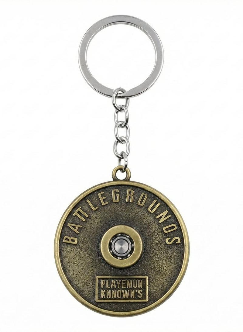 ببجي سلسلة مفاتيح PUBG، بتصميم ساحات المعارك، بطلاء برونزي، ميدالية معدنية مع حلقة - Image 3