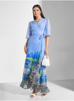 Hope & Ivy Scenic Print Maxi Wrap Dress  - Image 4
