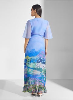 Hope & Ivy Scenic Print Maxi Wrap Dress  - Image 2