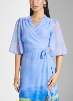 Hope & Ivy Scenic Print Maxi Wrap Dress  - Image 3