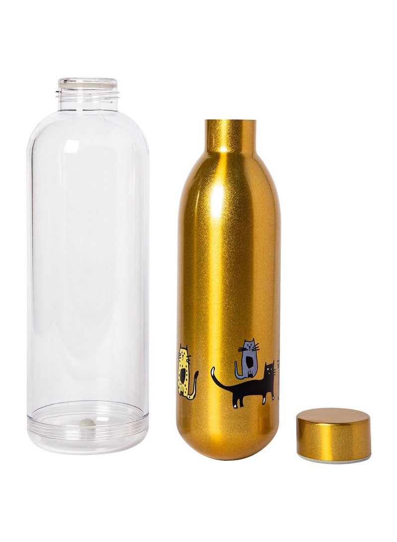 بيج ديزاين قطط زجاجة ماء ستانلس ستيل، 700 مل - Image 2
