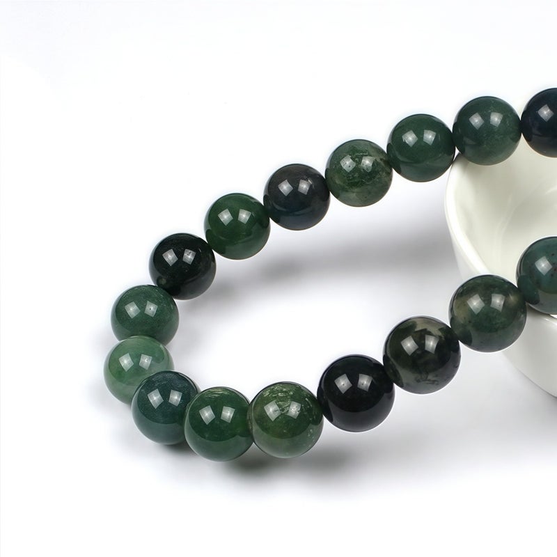 MJDCB Natural Moss Agate Round Crystal Energy Stone Beads Healing Power for Jewelry Making (6mm) - Image 2