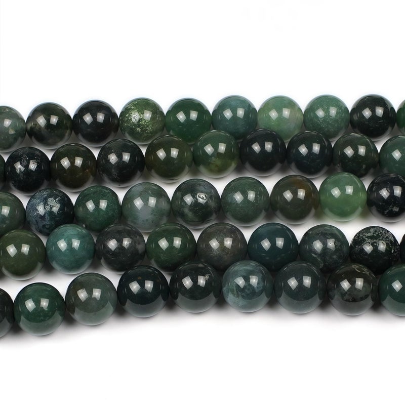 MJDCB Natural Moss Agate Round Crystal Energy Stone Beads Healing Power for Jewelry Making (6mm) - Image 4