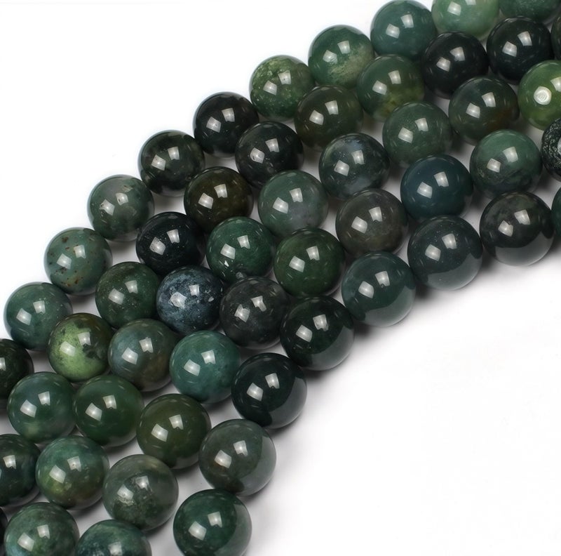 MJDCB Natural Moss Agate Round Crystal Energy Stone Beads Healing Power for Jewelry Making (6mm) - Image 5