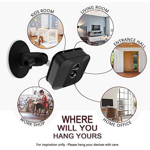 HOLACA Screwless Wall Mount Brackrt for Blink Outdoor 4/3 Camera Blink XT2/XT Blink Indoor Blink mini2/1, Easy to Install, No Tools Needed, No Drilling, Strong 3M Adhesive Mount kit(Black-2 Pack) - Image 5