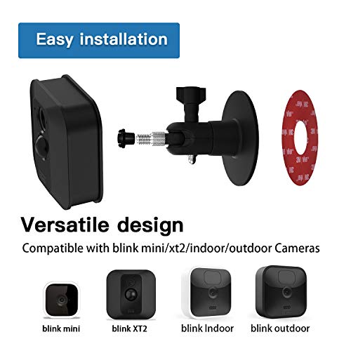 HOLACA Screwless Wall Mount Brackrt for Blink Outdoor 4/3 Camera Blink XT2/XT Blink Indoor Blink mini2/1, Easy to Install, No Tools Needed, No Drilling, Strong 3M Adhesive Mount kit(Black-2 Pack) - Image 4